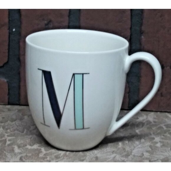 Kate Spade LENOX Coffee Mug "M" Monogram Initial KATE SPADE "It's Personal" NY - Picture 1 of 6